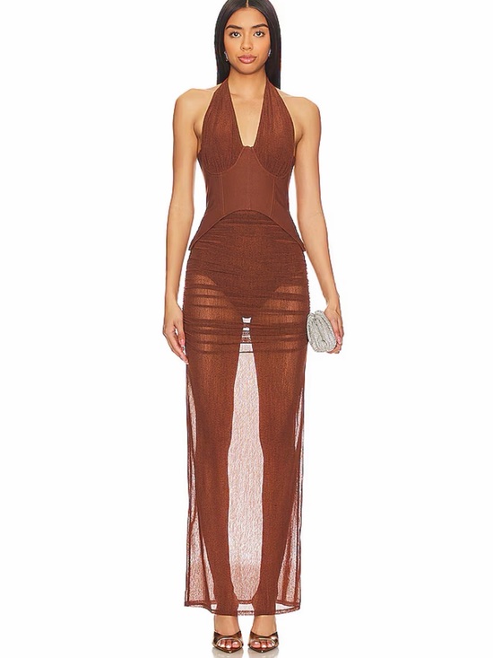 Camila Coelho Dresses & Skirts - Camila Coelho Carolina Midi Dress in Brown - XS